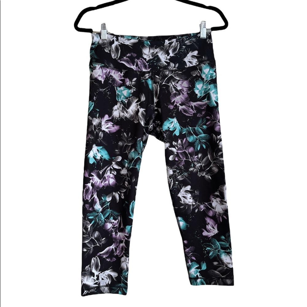 Black teal and gray yoga smoga leggings